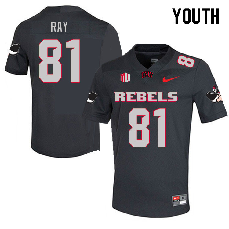Youth #81 Rogerick Ray UNLV Rebels 2023 College Football Jerseys Stitched-Charcoal
